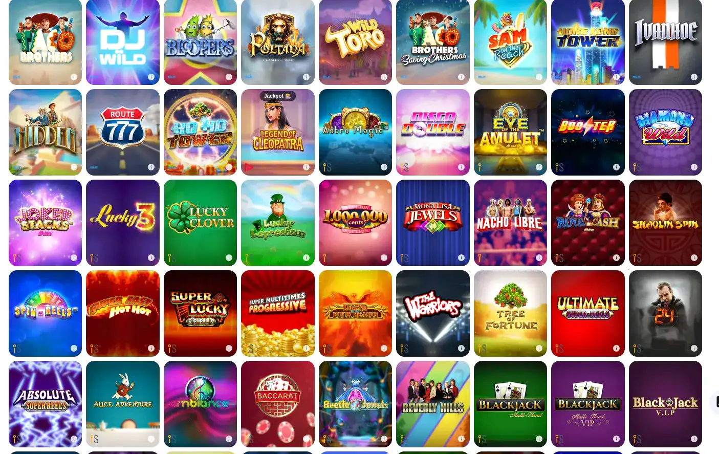 Интерфейс мобильного приложения Ярд казино